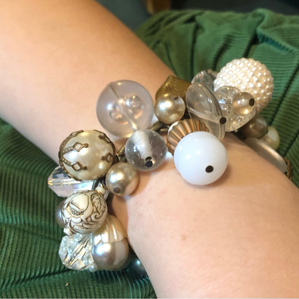 Chunky beaded charm bracelet